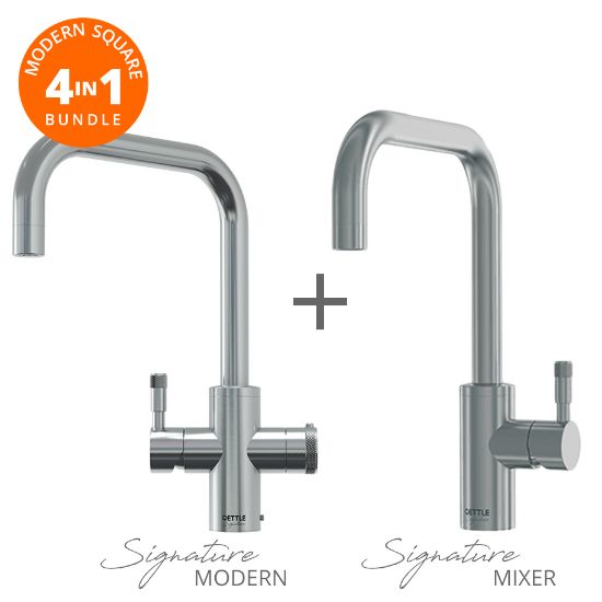 QETTLE Q9763BUN Signature Modern 7L 4 in 1 Square Single Lever Tap Bundle