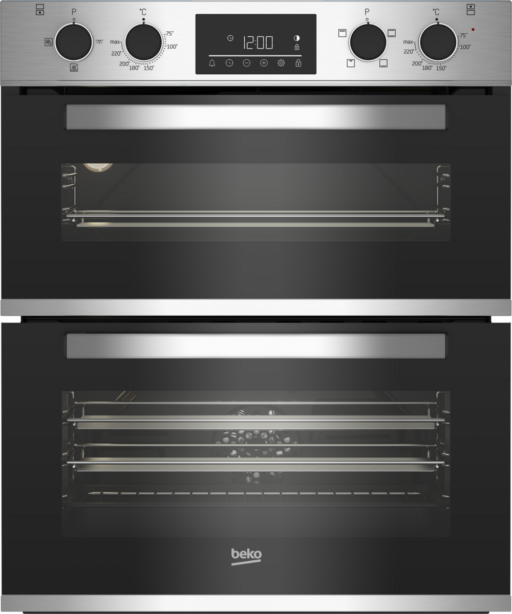 Beko CTFY22309X 60cm Built-Under Electric Double Oven - Stainless Steel 