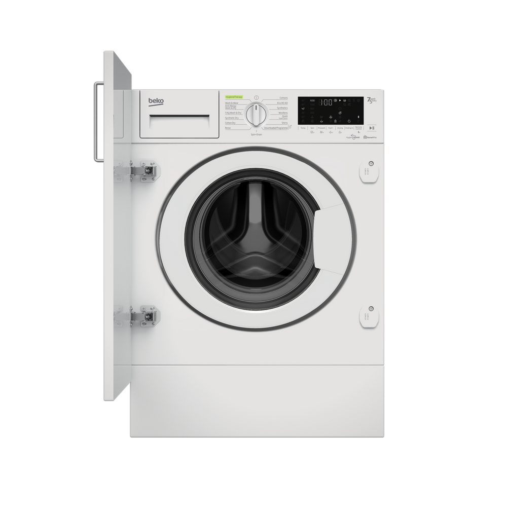 Beko WDIK752421F Integrated 7/5Kg 1200 Spin Recycledtub™ Washer Dryer - White 