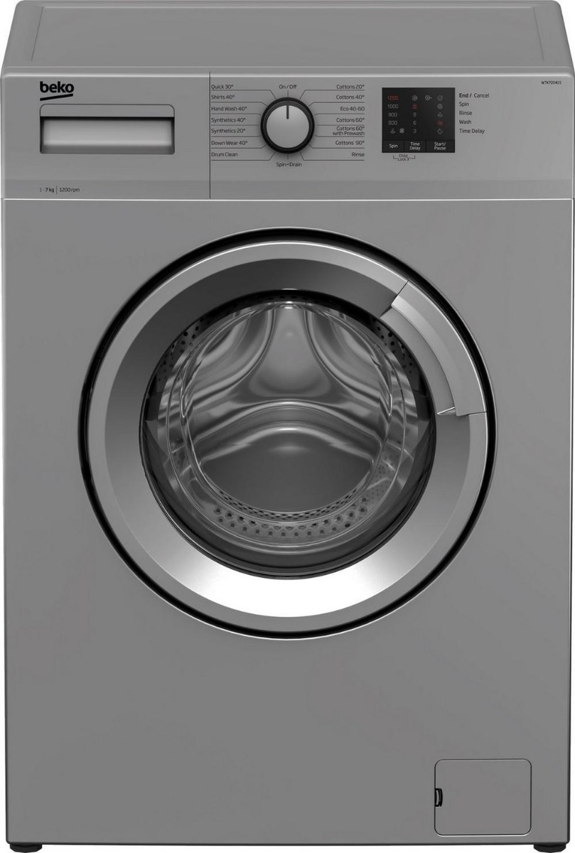Beko WTK72041S Freestanding 7kg 1200 Spin Washing Machine - Silver 
