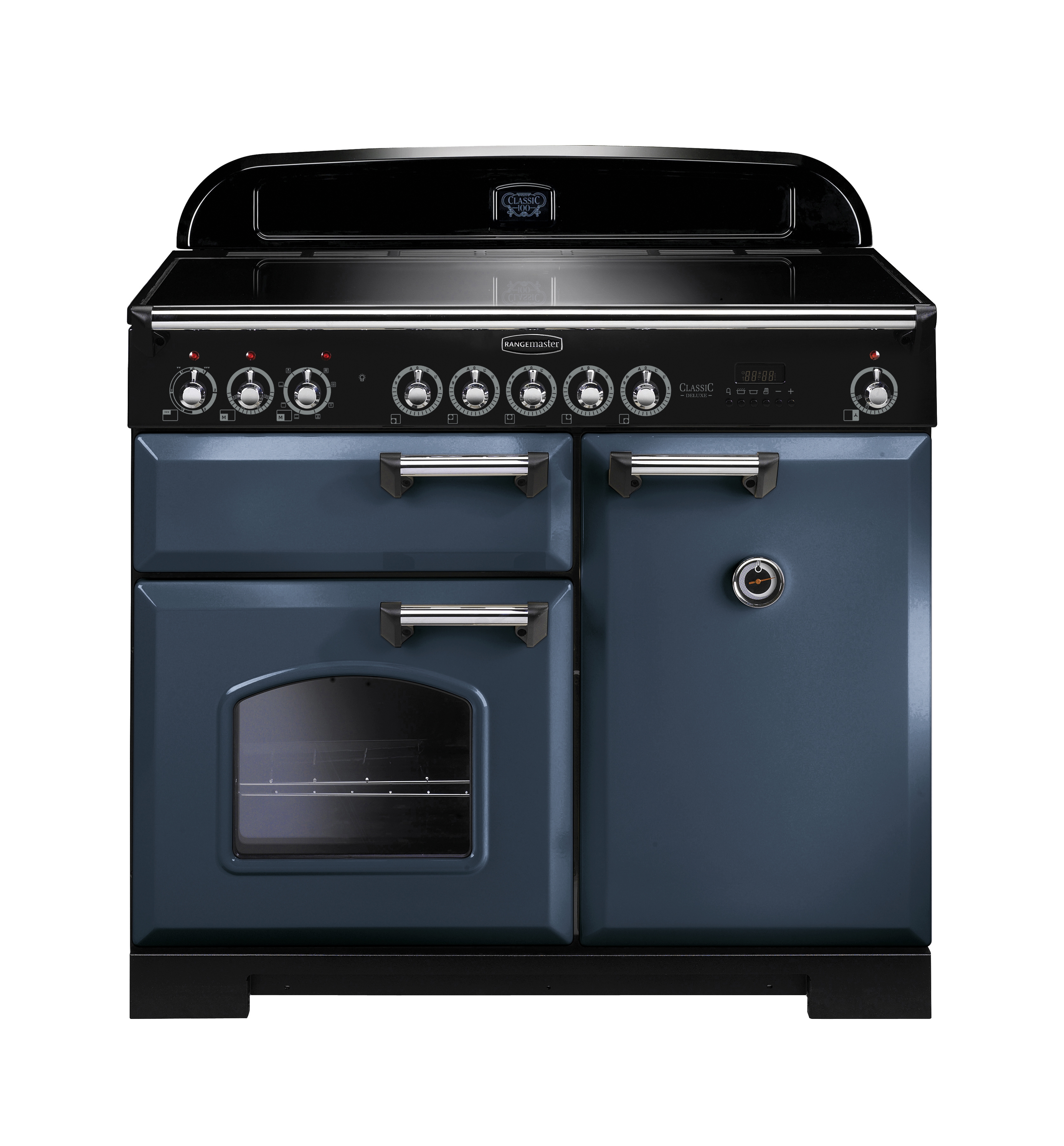 Rangemaster CDL100EISB/C Classic Deluxe 100cm Electric Induction Range Cooker Stone Blue/Chrome