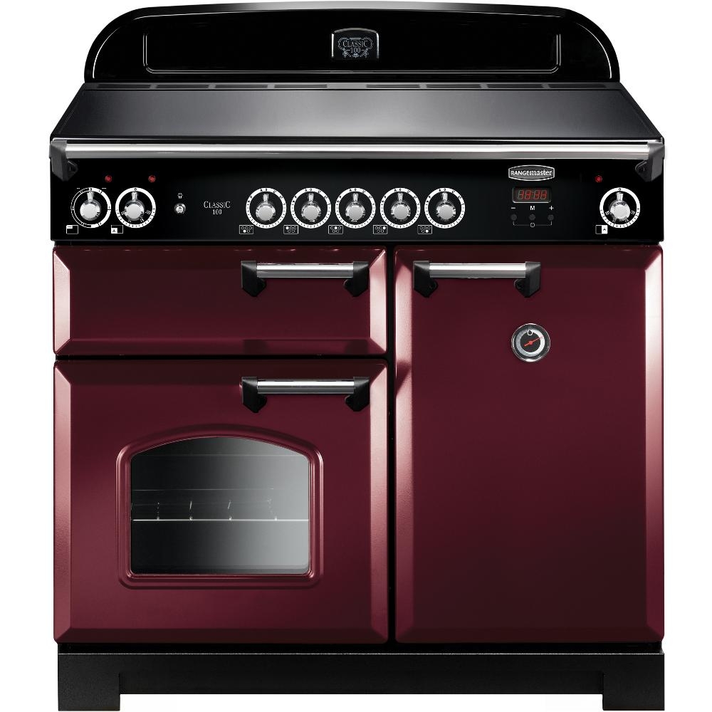 Rangemaster CLA100EICY/C Classic Electric Induction 100cm Range Cooker Cranberry Chrome