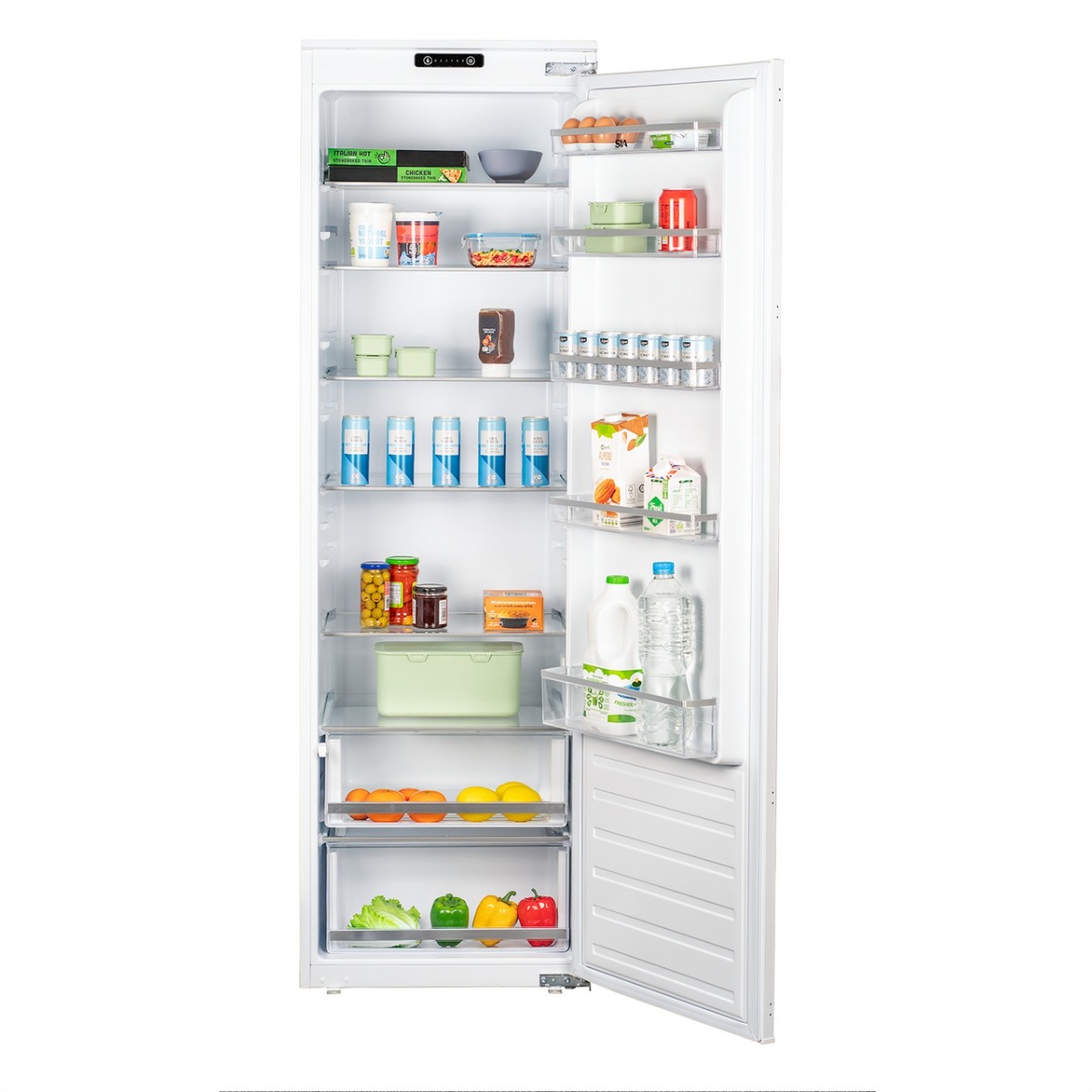 SIA RFI106/E 304L Auto Defrost White Integrated Built In Tall Larder Fridge