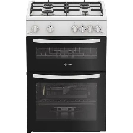 Indesit IDG6GW 60cm Gas Double Cooker - White