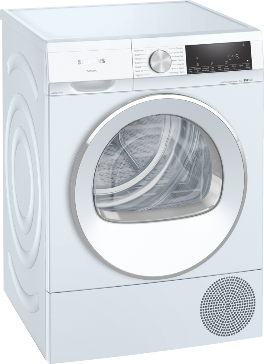 Siemens WQ45G2D9GB iQ500 Freestanding Heat pump tumble dryer 9 kg - White 