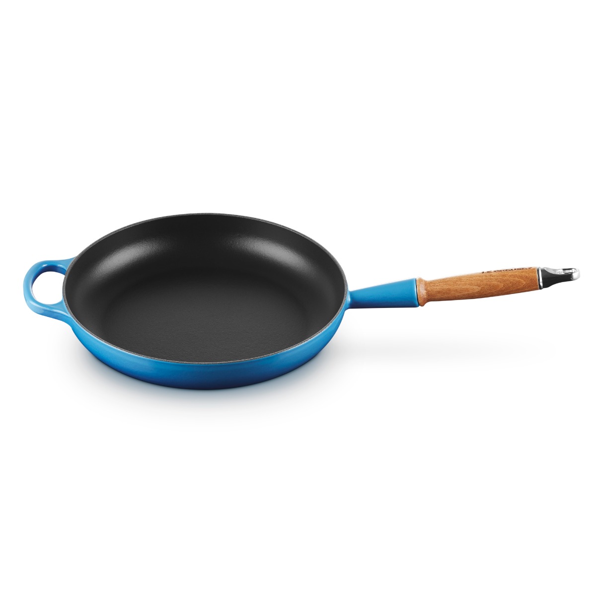 Le Creuset 28cm Signature Frying Pan with Wooden Handle - Azure 