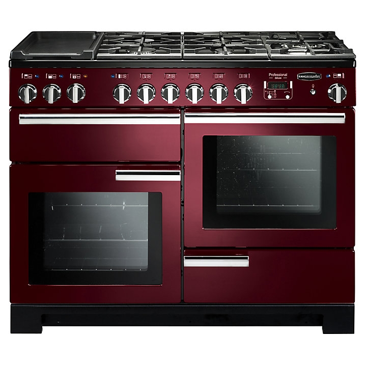 Rangemaster PDL110DFFCY/C Professional Deluxe Dual Fuel 110 Range Cooker Cranberry Chrome