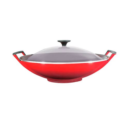 Le Creuset 253043606 36cm Wok with Glass Lid - Cerise 