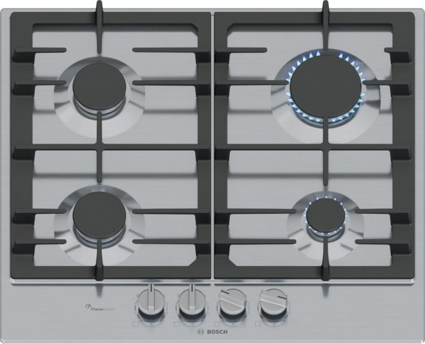 Bosch Series 6 PCP6A5I90 Gas hob 60 cm - Stainless Steel