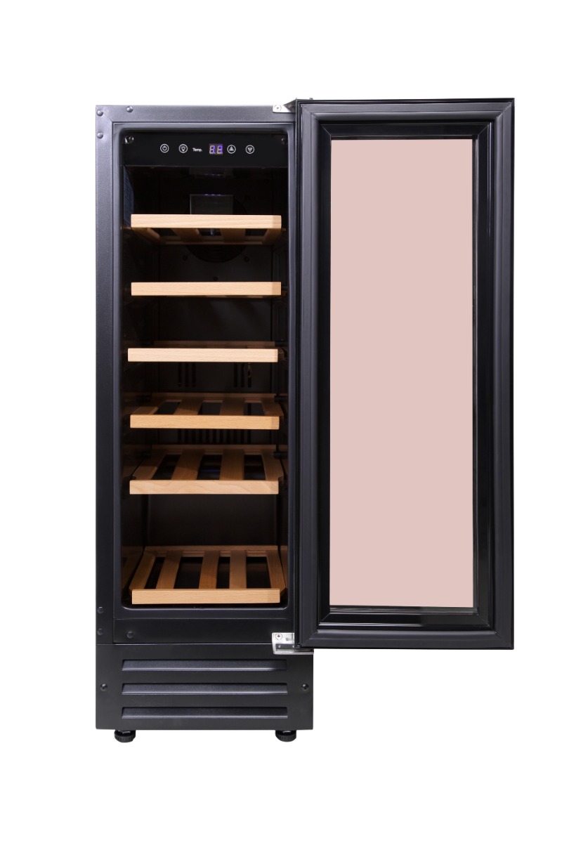 Belling 300WCBLK 30CM 18 Bottle W/C wooden shelves (444443282)