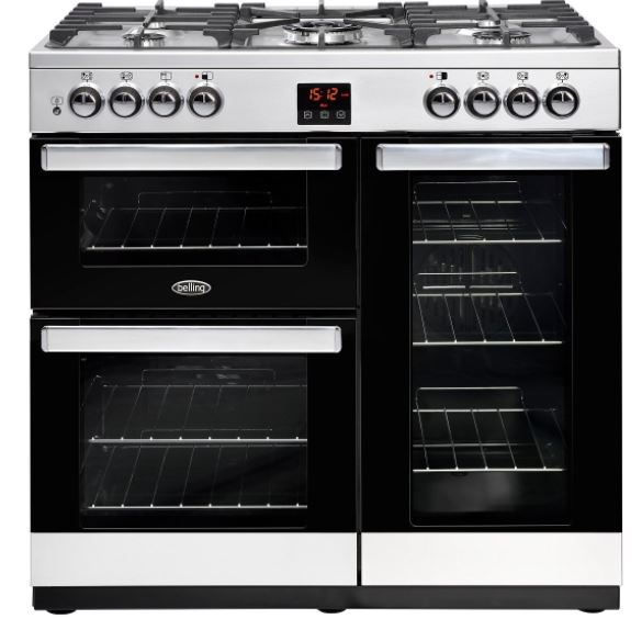 Belling Cookcentre 90DFTSTA 90cm Dual Fuel Range Cooker - Stainless Steel