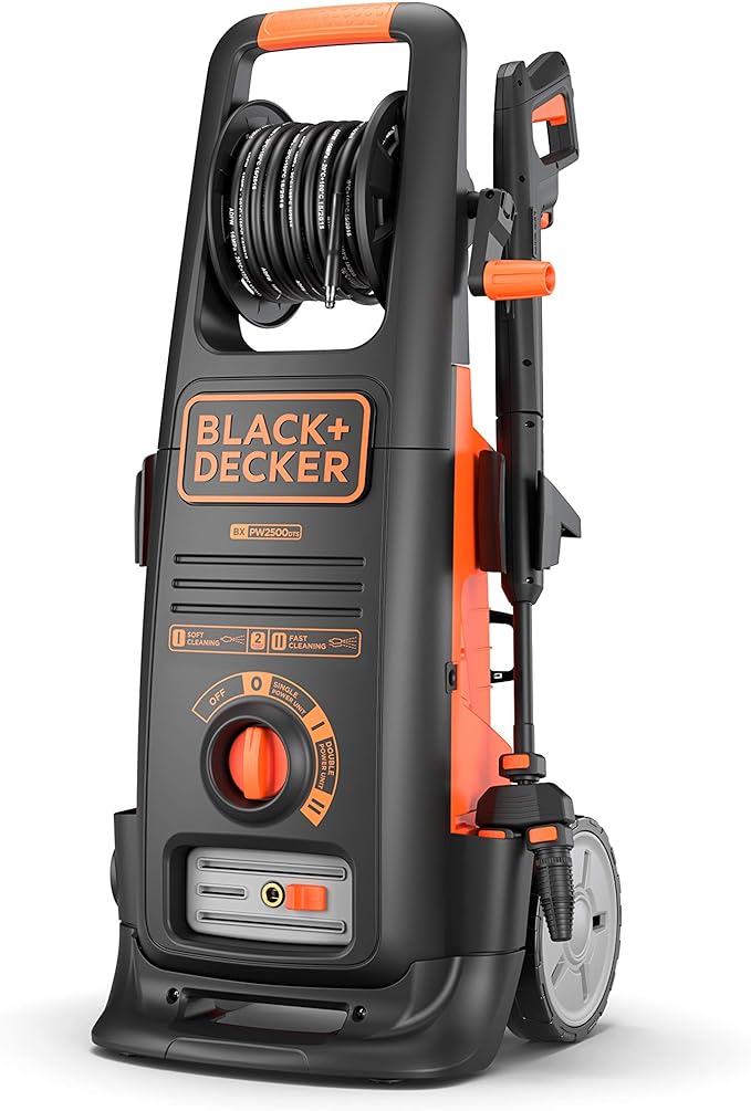 Black + Decker BXPW2500DTS-E Pressure Washer Compact 2500W - Black/Orange