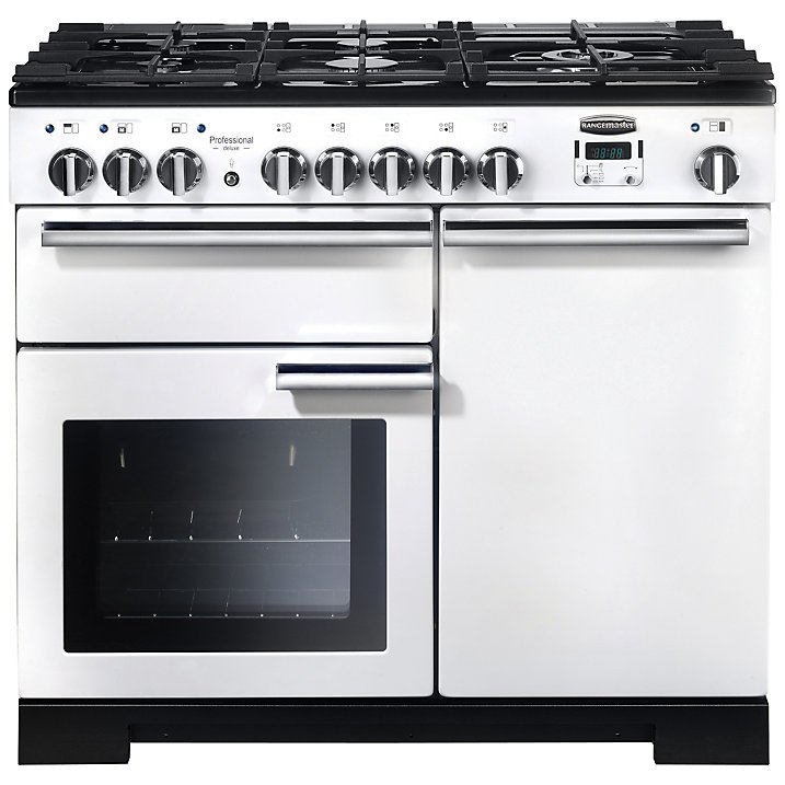 Rangemaster PDL100DFFWH/C Professional Deluxe 100 Dual Fuel Range Cooker, White