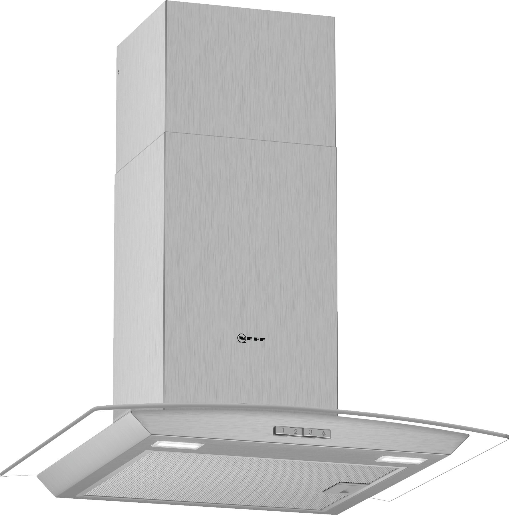 Neff D64ABC0N0B 60cm Curved Chimney Cooker Hood - Stainless Steel