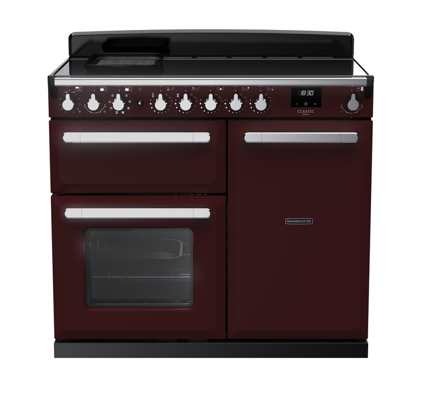Rangemaster Estel Deluxe ESDL100EIPBOR/CM1 100cm Induction Range Cooker Bordeaux / Chrome