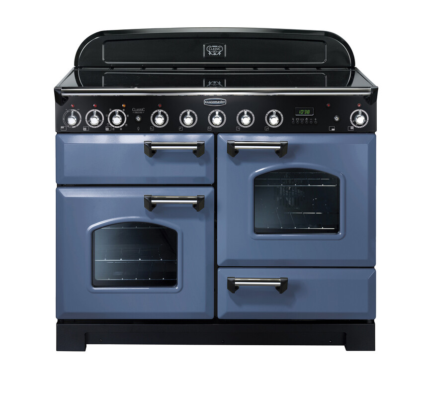 Rangemaster CDL110EISB/C Classic Deluxe 110cm Electric Induction Range Cooker Stone Blue/Chrome