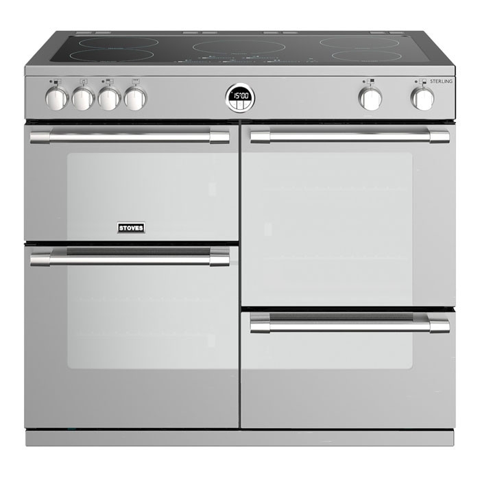Stoves Sterling STRS1000EiSS 100cm Electric Induction Range Cooker Stainless Steel
