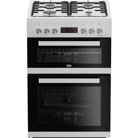 Beko EDG634W 60cm Double Oven Gas Cooker with Gas Hob 