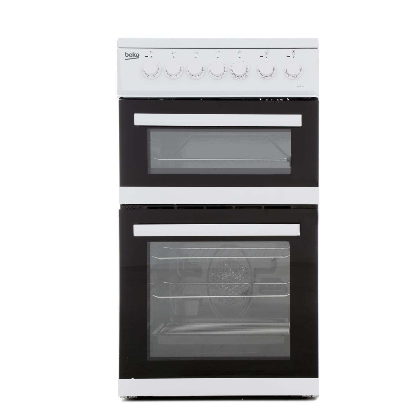 Beko EDP503W Solid Plate Electric Cooker with Double Oven