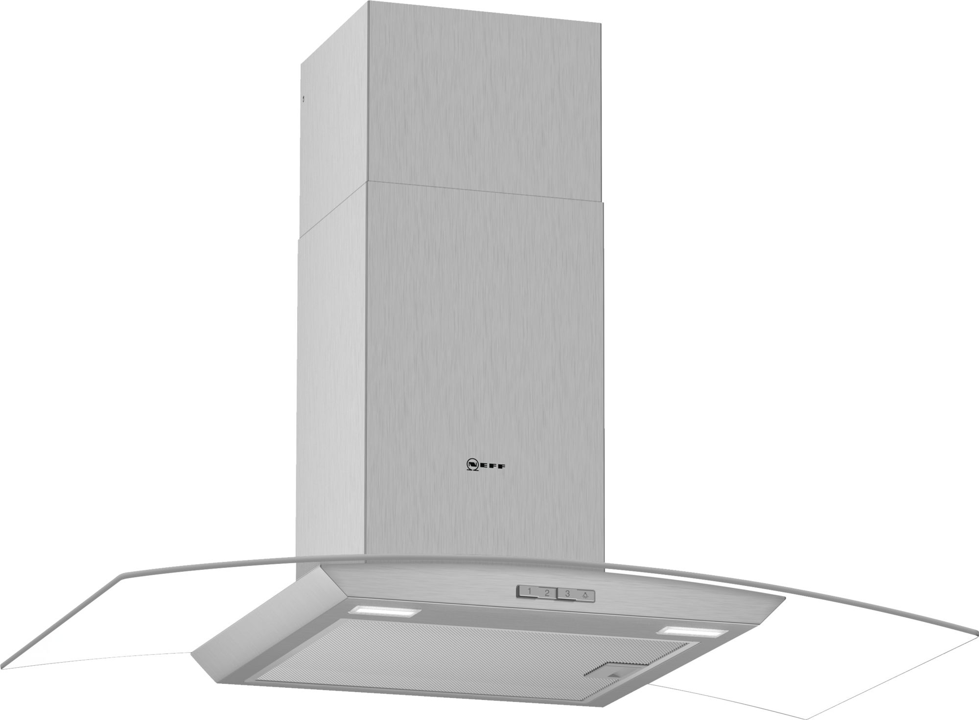 Neff D94ABC0N0B 90cm Curved Chimney Cooker Hood - Stainless Steel