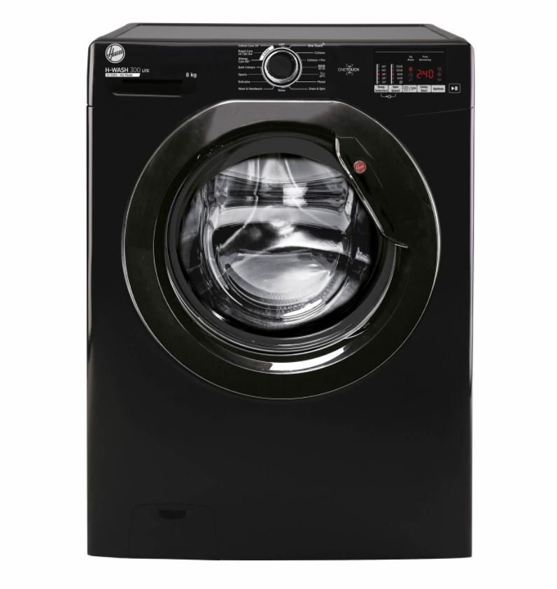 Hoover H3W582DBBE 8Kg 1500 Spin One Touch Washing Machine - Black 