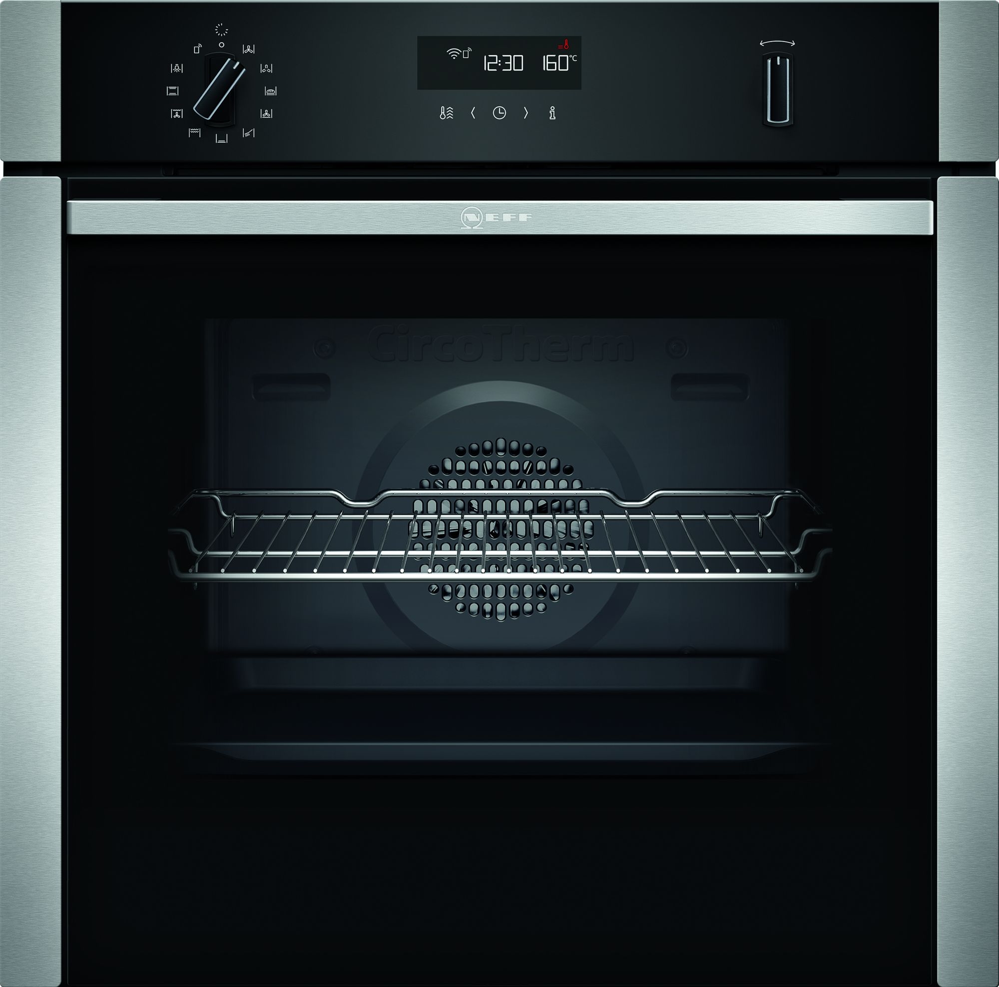 Neff B2ACH7HH0B Single Pyrolytic Built In Oven-Black/Stainless Steel