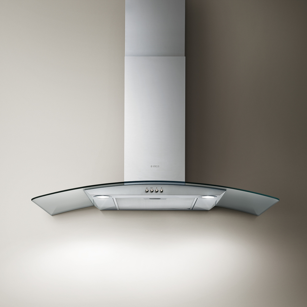 Elica Circus 60cm Glass Chimney Cooker Hood - Stainless Steel
