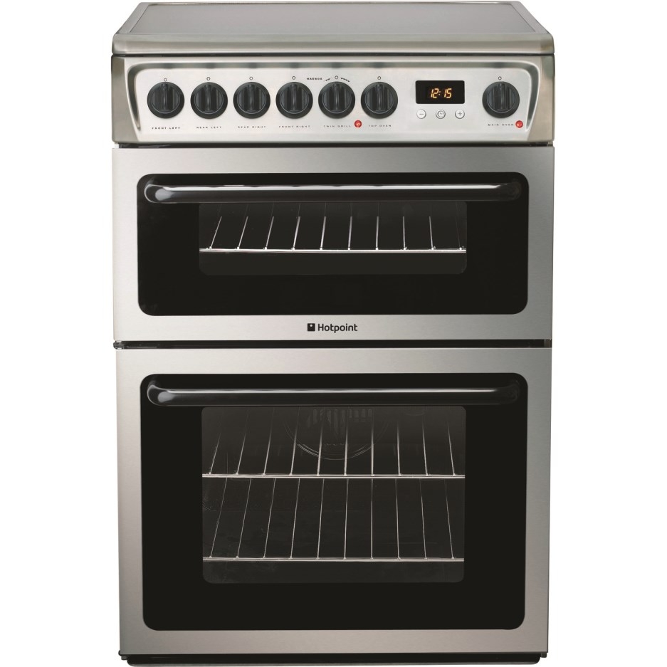 Hotpoint HAE60X 60cm Double Oven Electric Cooker - Stainless Steel 