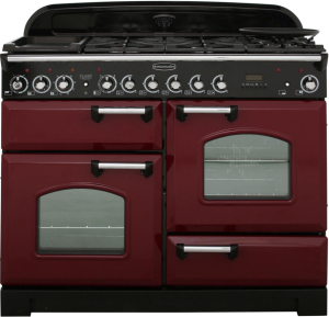 Rangemaster CDL110DFFCY/C Classic Deluxe Dual Fuel Range Cooker 110Cm Cranberry Chrome