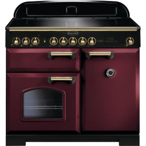 Rangemaster CDL100EICY/B Classic Deluxe 100 Electric Induction Cranberry Brass
