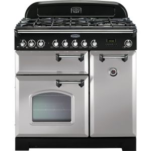 Rangemaster CDL90DFFRP/C 90cm Classic Deluxe Dual Fuel Royal Pearl/Chrome Range Cooker