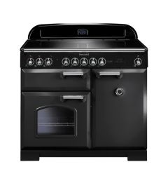 Rangemaster CDL100EICB/C 100cm Classic Deluxe Electric Induction Range Cooker-Charcoal Black/Chrome 