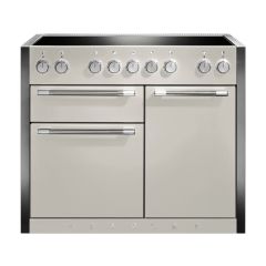 Mercury MCY1082EIOY 1082 Electric Induction Range Cooker-Oyster/Chrome Trim