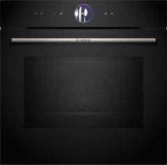Bosch HMG7764B1B Serie 8 Built-In Single Pyrolytic Oven with Microwave functions - Black 