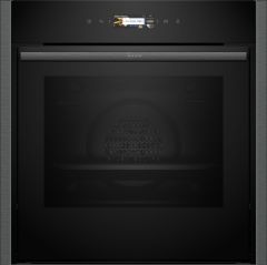 Neff B54CR71G0B Built-In Slide and Hide Single Pyrolytic Oven - Black with Graphite-Grey Trim