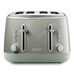 Delonghi CTL4003.GR Luminosa Four Slot Toaster - Twill Green 
