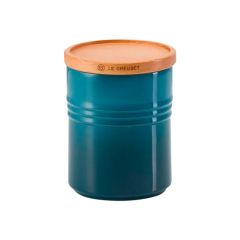 Le Creuset 91044401642099 Medium Storage Jar With Wooden Lid - Deep Teal
