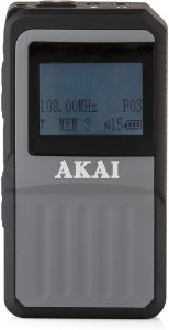 Akai A61027 DAB Portable Pocket Size Radio With Built-In Rechargeable Battery - Black /Grey