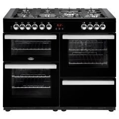 Belling Cookcentre 110DFTBLK 110cm Dual Fuel Range Cooker-Black 444444095
