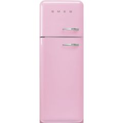 Smeg FAB30LPK5 60cm 50s Style Left Hand Hinge Freezer over Fridge Pink 