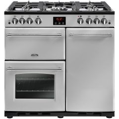 Belling FH90G SIL 90Cm Gas Range Cooker With 4Kw Powerwok Burner Silver