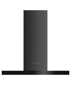 Fisher Paykell HC90BCBB4 900mm Wide Chimney Hood| WiFi| Compatible with SmartHQ App - Black Steel 