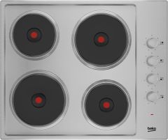 Beko HIBE64101X Integrated 60cm Side Sealed Plate Electric Hob - Stainless Steel