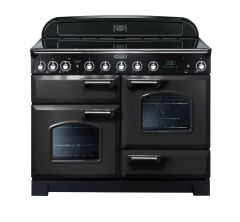 Rangemaster CDL110EICB/C Classic Deluxe 110cm Electric Induction Range Cooker-Charcoal Black/Chrome