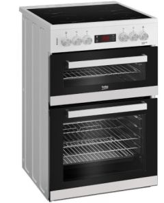 Beko EDC634W 60cm Double Oven Electric Cooker With Ceramic Hob White