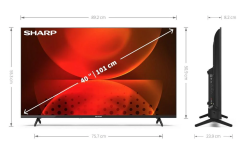 Sharp 2T-C40FH2KL2AB 40 Inches Full HD Led Android Smart TV Chromecast Black