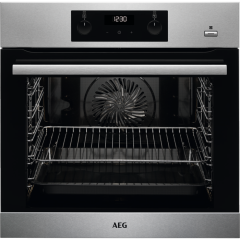 AEG BES355010M SteamBake Multifunction Built In Single Oven-Stainless Steel 
