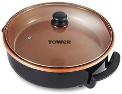 Tower T14038COP 1500W Multi Pan with Glass Lid - Copper