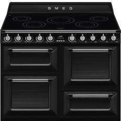Smeg TR4110IBL2 110Cm Victoria Traditional 4 Cavity Electric Induction Range Cooker - Black