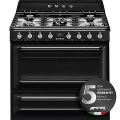 Smeg TR90BL9 90cm Victoria Black Traditional Single Oven Range Cooker 